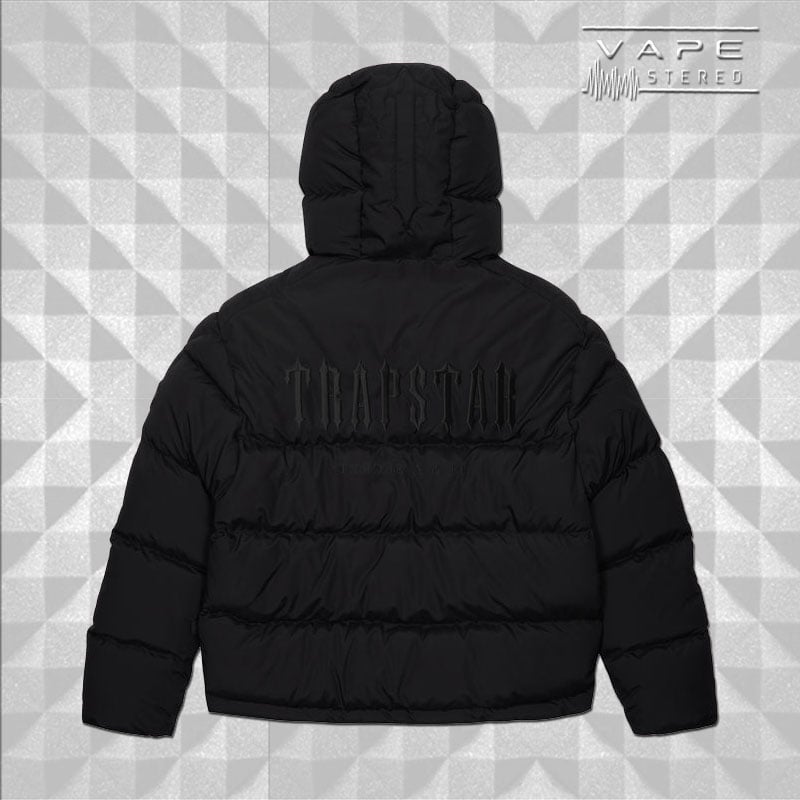 Trapstar - DECODED HOODED PUFFER 2.0 - BLACKOUT EDITION - [Size: S 